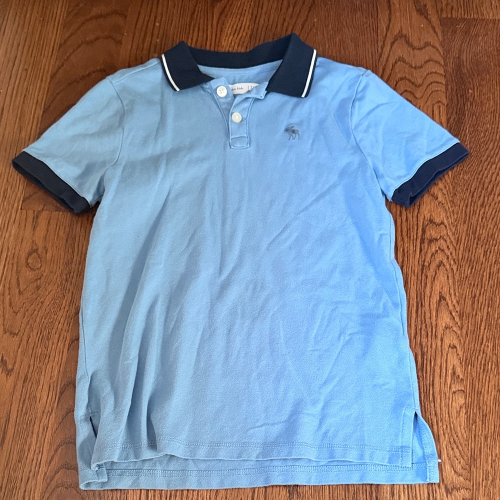 Boy’s Light Blue Polo Shirt with Contrast Navy Trim